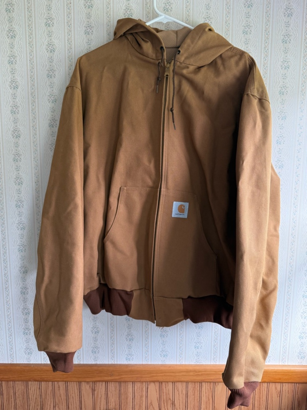 Carhartt Vintage USA Made Active Jacket Brown Duck Canvas Hooded Coat 2XL JR 106